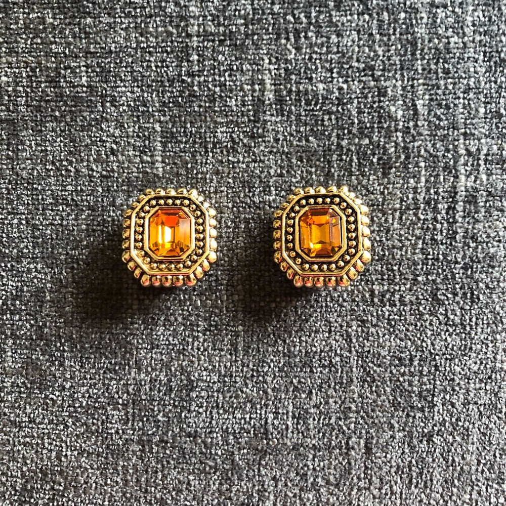 Elegant Ciner Vintage Citrine and Gold Earrings❤️